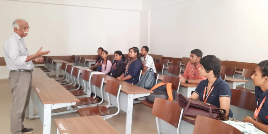 Students interacting with prof. P. Ramesh during program